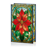 Premier Stained Glass Table Top Lights Premier Christmas 21 x 13cm B/O Lit Poinsettia Stained Glass Table Top Light